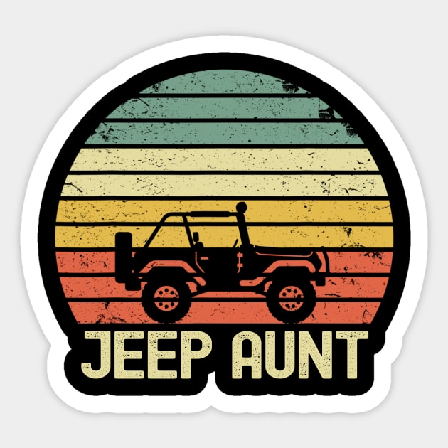 Jeep Aunt Vintage Jeep Retro Jeep Sunset Jeep Jeep Mom Jeep Women Sticker by Liza Canida